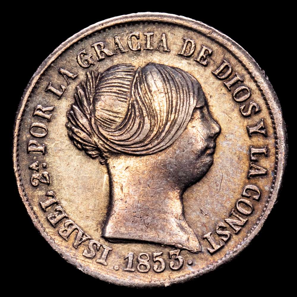 Isabel II (1833-1868). 2 reales. 1853. Sevilla. (Cal-391). Ag. 2,55 gramos. MBC+. Suave pátina.