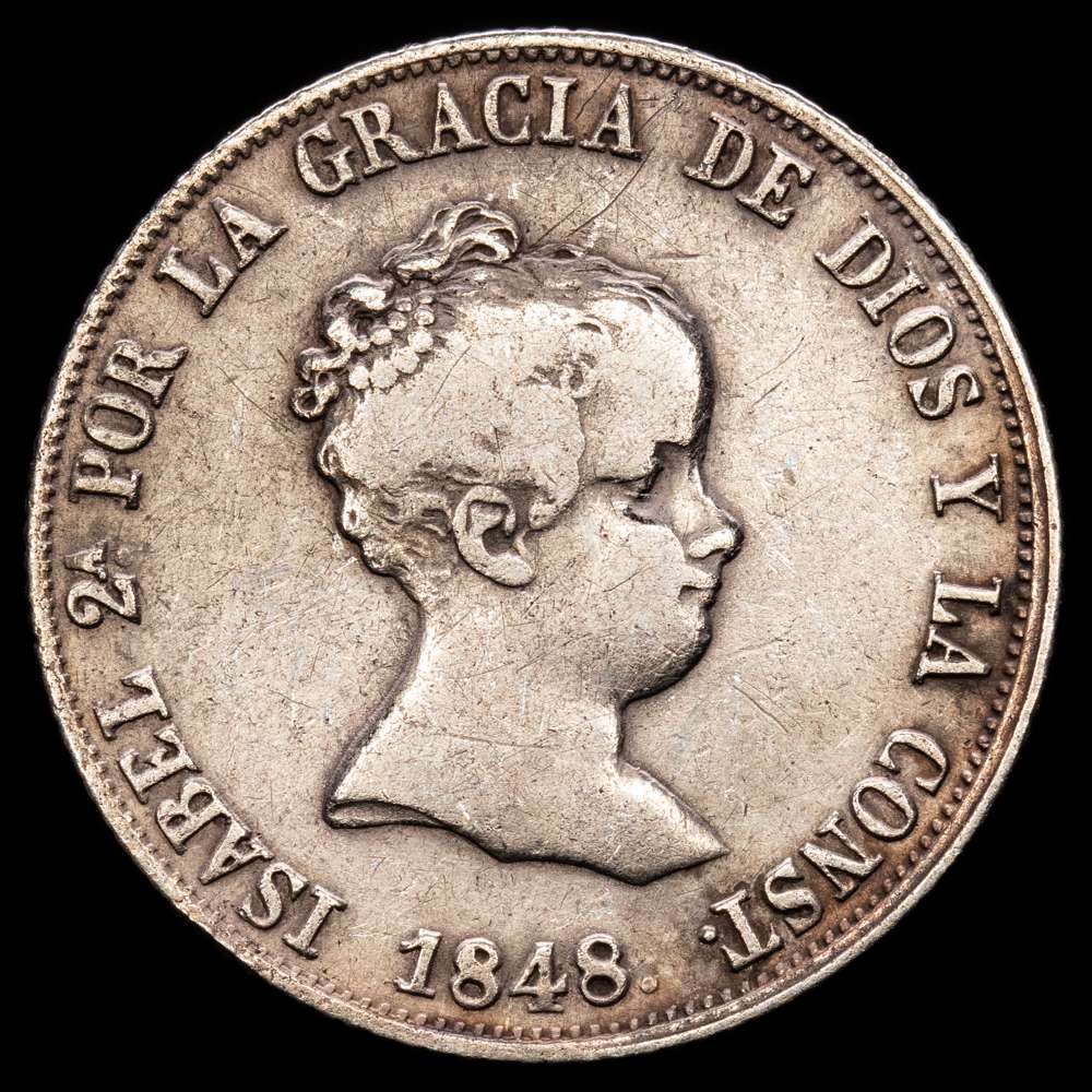 Isabel II (1833-1868). 4 reales. 1848. Madrid. CL. (Cal-453). Ag. 5,14 gramos. MBC.