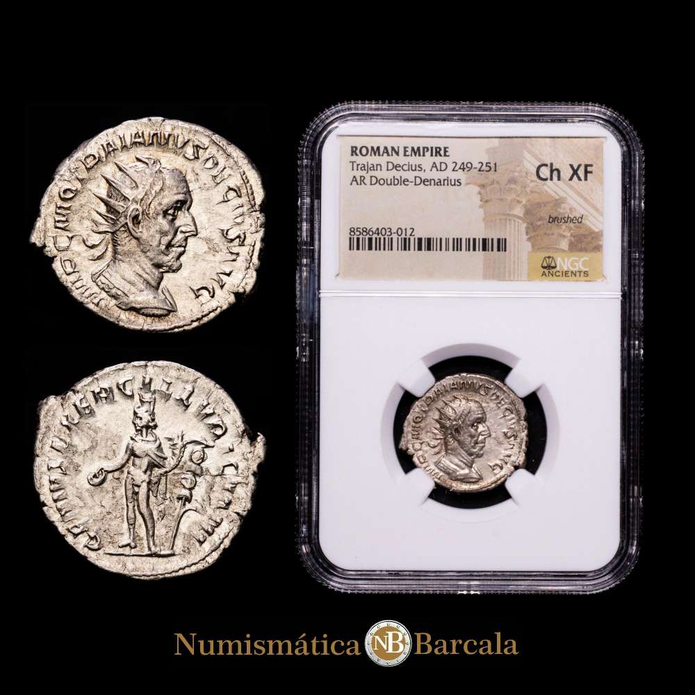 Trajano Decio. Antoniniano. (249-251), Antoniniano 249-251,  Roma (23 mm. 3,54 gr. 6 h). RIC 16c. Encapsulado por NGC como Ch XF.