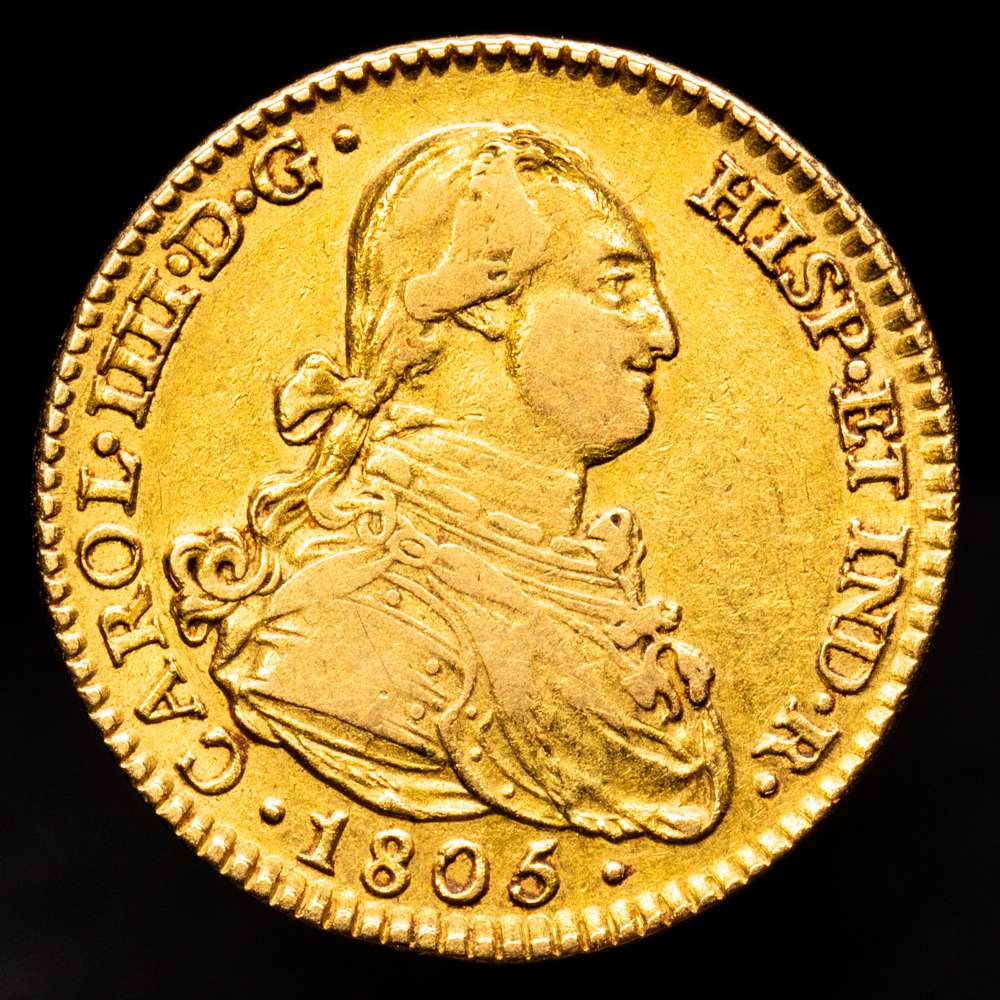 Carlos IV (1788-1808). 2 escudos. 1805. Madrid. FA. (Cal-1308). Au. 6,79 g. MBC.