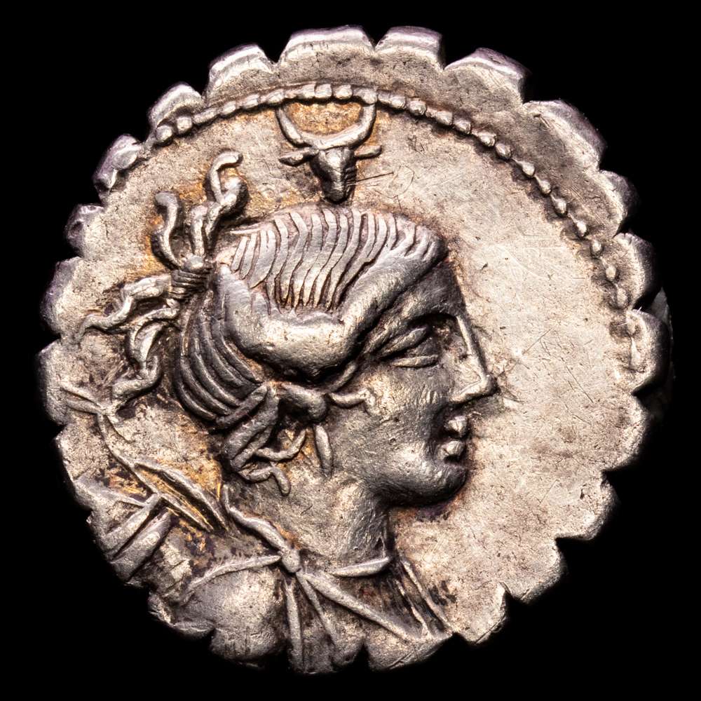 Denario. 81 a.C. POSTUMIA-7. A. Postumius A. f. Sp. n. Albinus. 3,74 grs. AR. Craw. 372/1. Cal-1215; FFC-1071. EBC/EBC-.