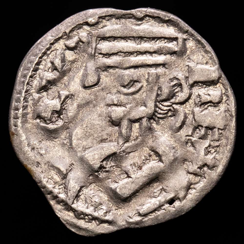 Reino de Castilla y León. Alfonso VIII (1158-1214). Dinero. Taller de la Corte (posiblemente Toledo). (Variante Bautista-312.2). Ve. 0,79 gramos. Estrellas con roles sobre el castillo. EBC.