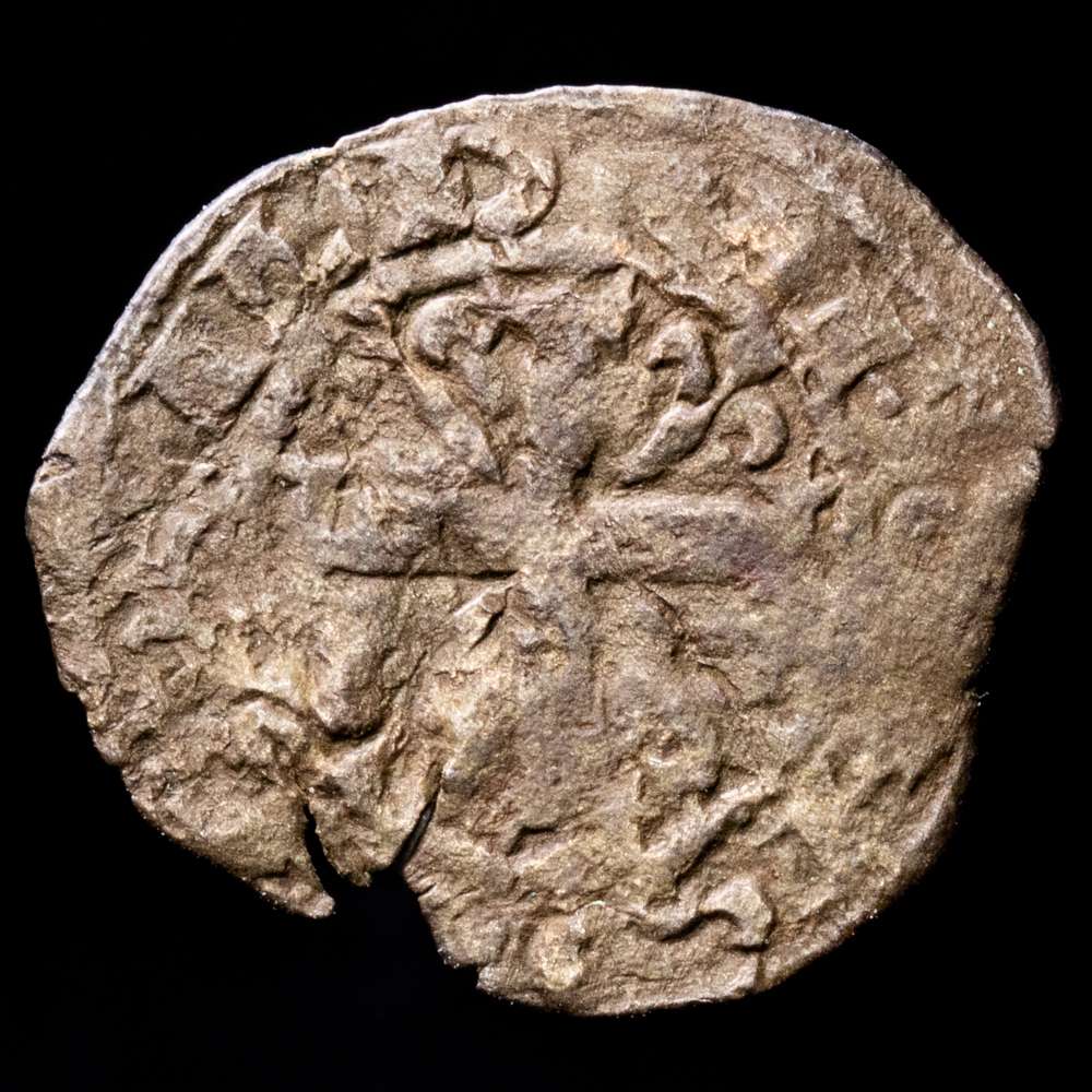 Alfonso IX (1188-1230). Santiago de Compostela. Dinero. Vellón. Oxidación limpiada. BC.