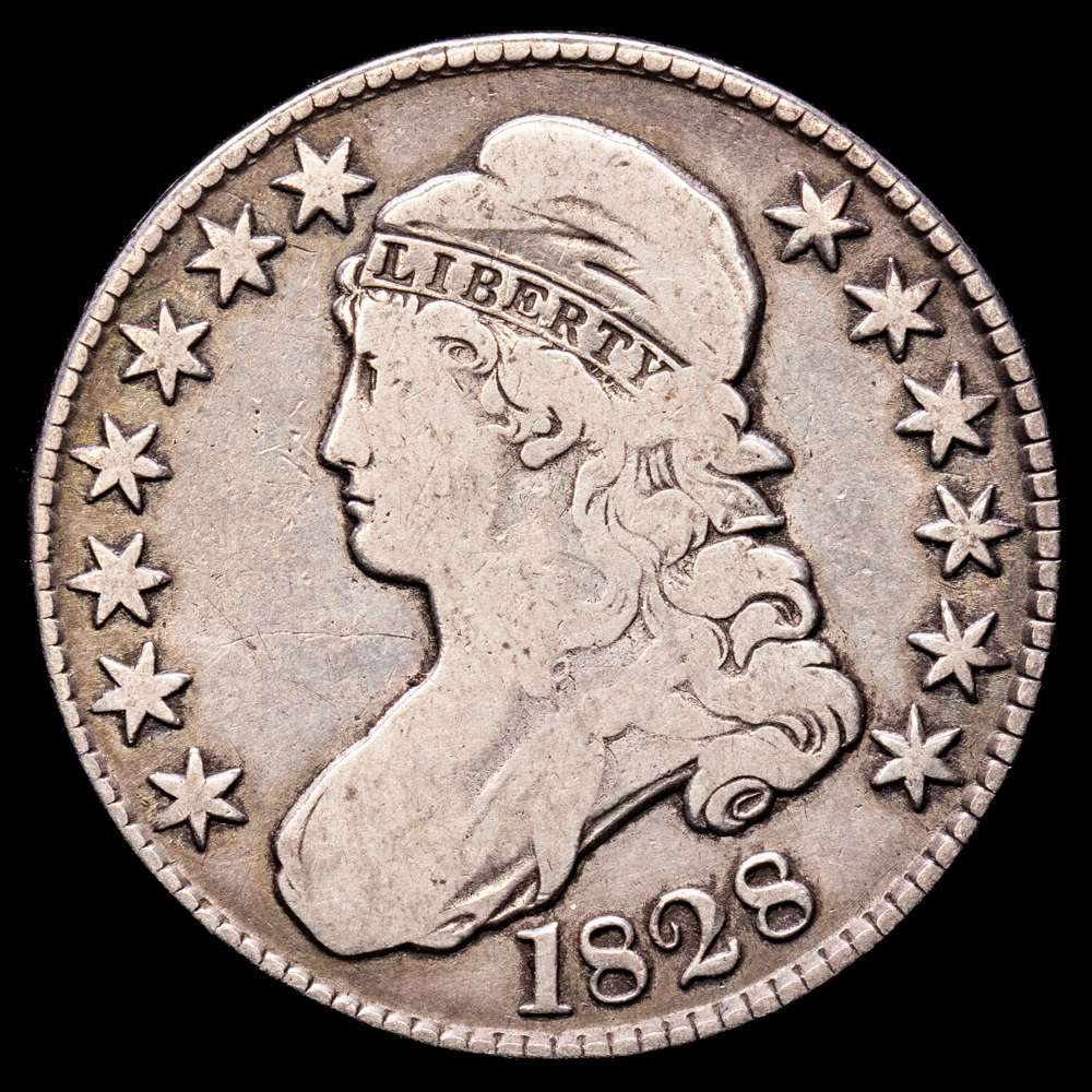 Estados Unidos. 1/2 Dólar. 1828. Philadelphia. AR. (13,05 g.). Capped Bust. KM-37. VF.