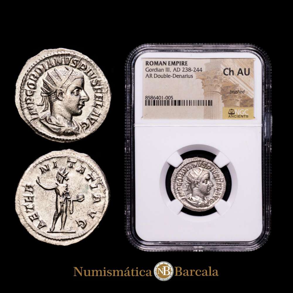Gordiano III. Antoniniano. 241-243 dC Roma. (Ric-IV 83). (Rsc-41). Ag. Encapsulada por NGC como Ch AU.