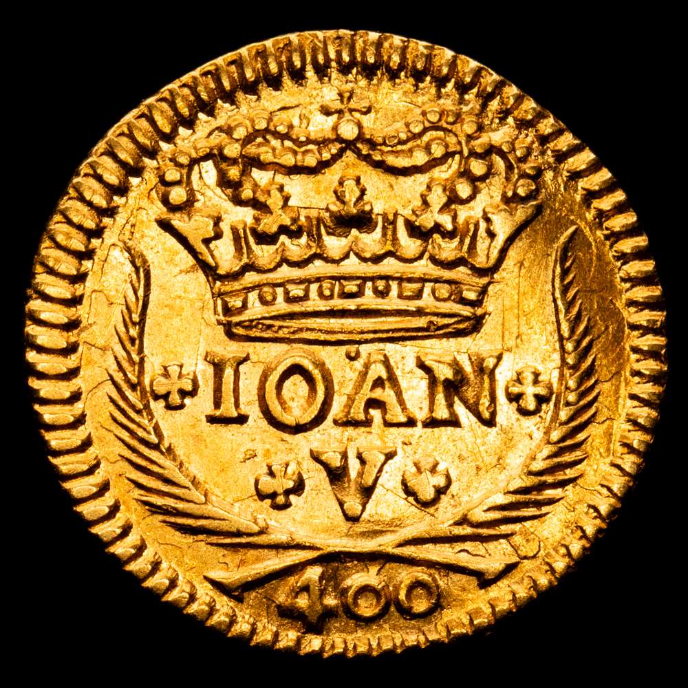 Portugal – Juan V. 400 Reis. (1,02 g.). Lisboa. 1718. KM-201. (FDC). Brillo original. Excepcional. Soberbio ejemplar.