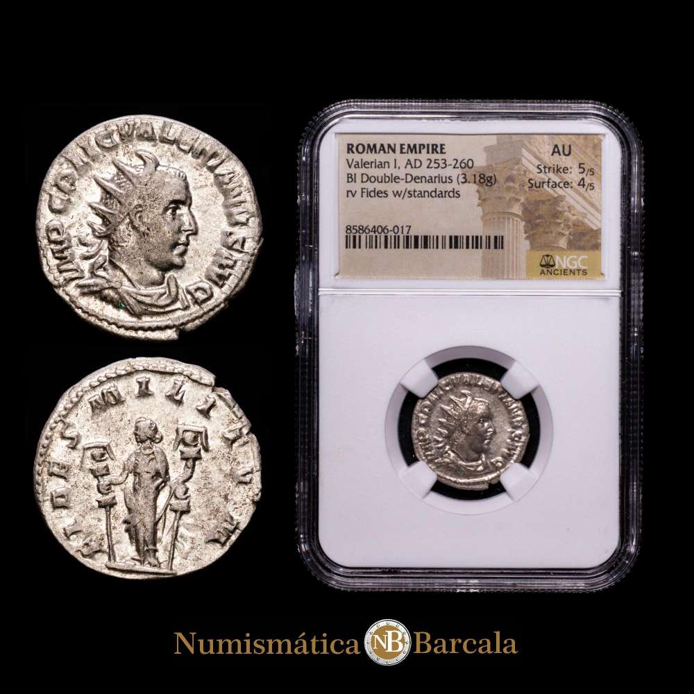 Valeriano I. Antoniniano. 253-254 dC Roma. (Ric-89). (Rsc-65). (3,18 gr). Ag. Encapsulada por NGC como AU Strike 5/5 Surface 4/5.