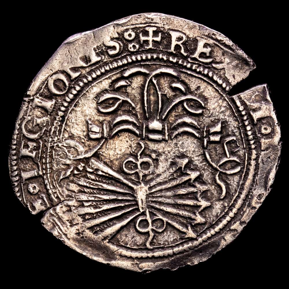 REYES CATOLICOS. 4 reales. (1474-1504). Sevilla.  S-III Marca de ensayador “D cuadrado” AR. Cal-564. 13,54g. MBC+.