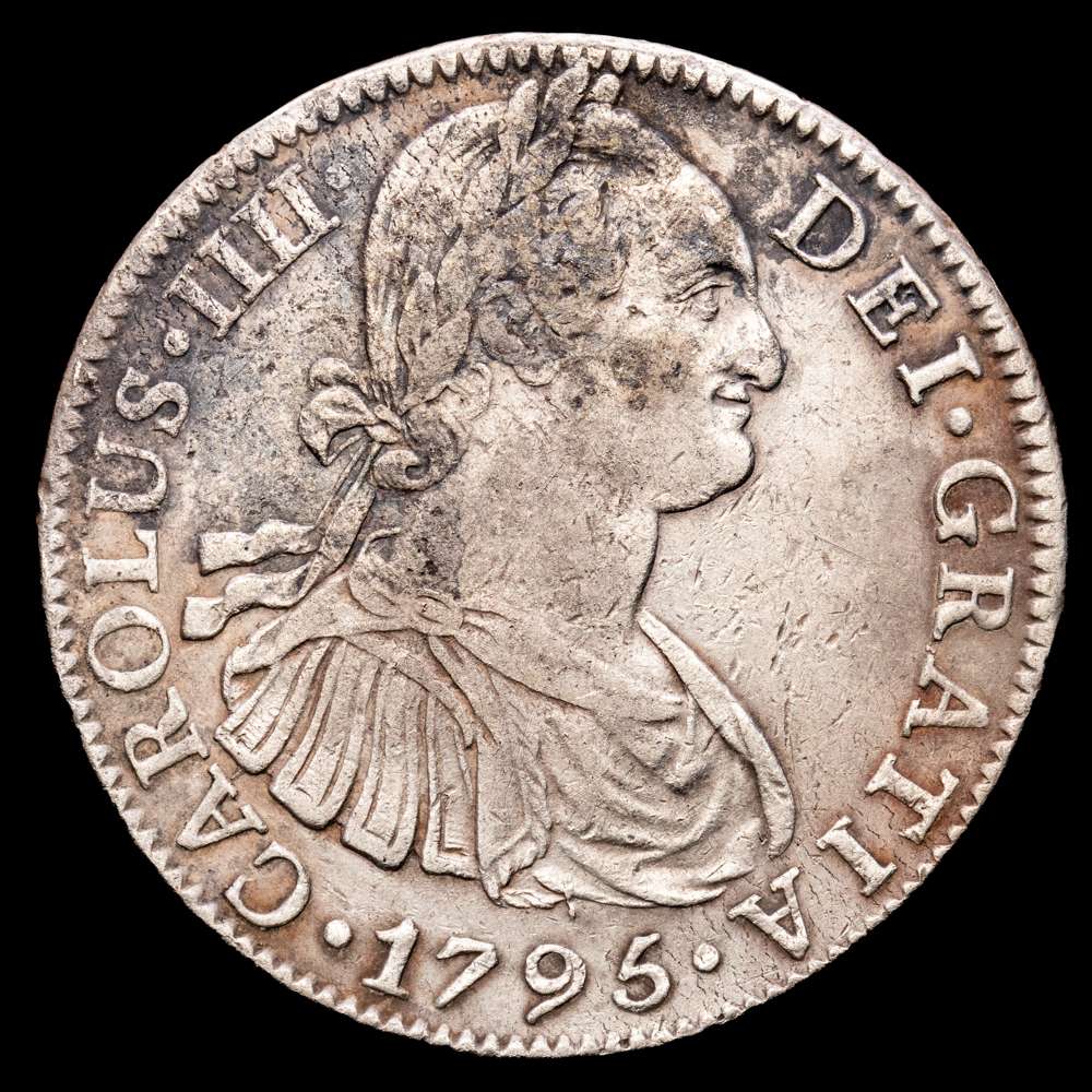 Carlos IV (1788-1808). 8 reales. 1795. México. FM. (Cal-958). Ag. 26,89 gramos. MBC+.