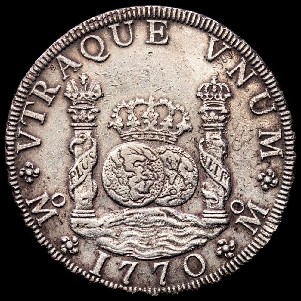 Carlos III (1759-1788). 8 reales. 1770. México. FM. (Cal-1101). Ag. 27,03 gramos. EBC-. Buena acuñación.