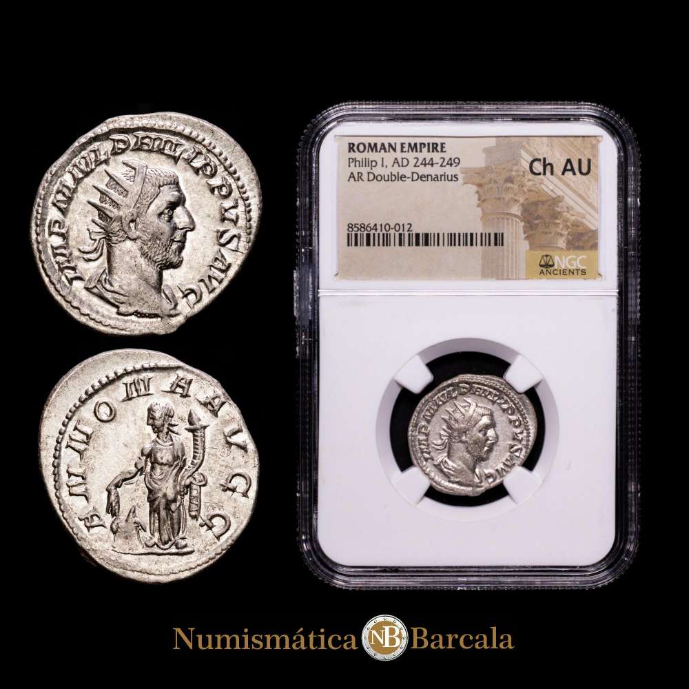 Filipo I. Antoniniano. 244-247 dC Roma. (Ric-29). (Rsc-25). Ag. Encapsulada por NGC como Ch AU. Brillo original.