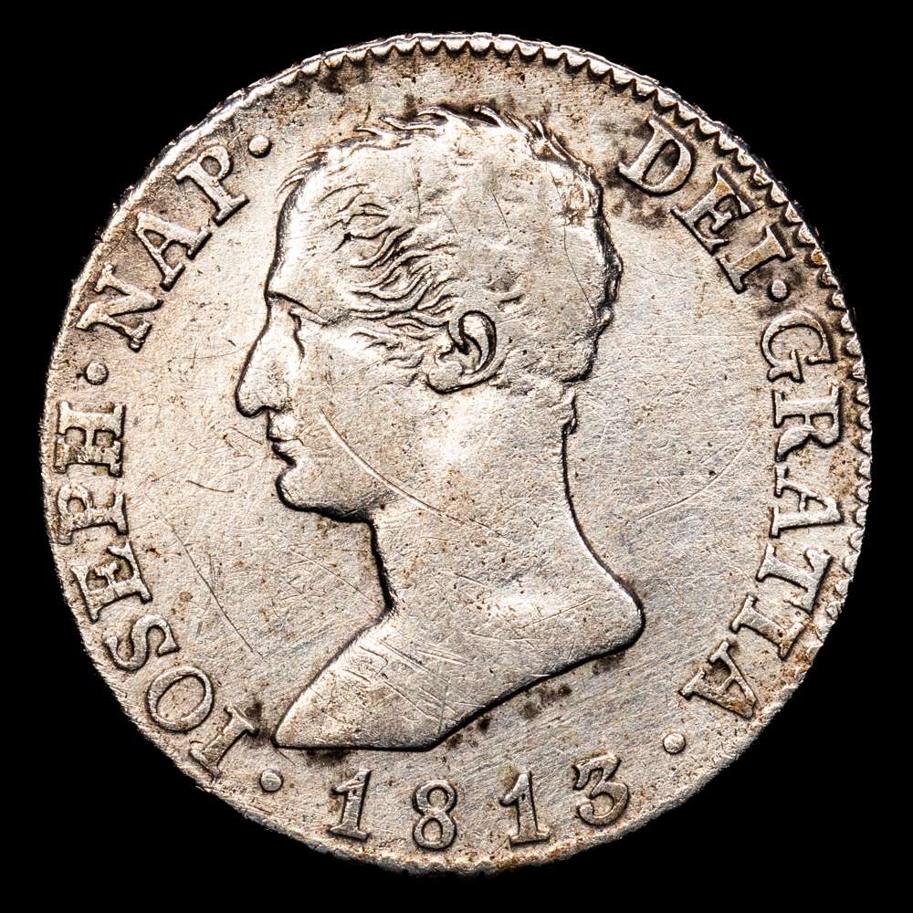 José Napoleón (1808-1814). 4 reales. 1813. Madrid. RN. (Cal-22). Ag. 5,72 gramos. MBC-.