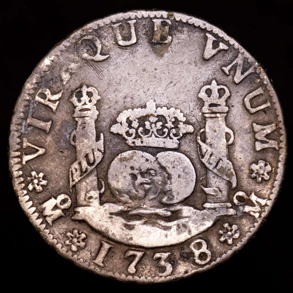 Felipe V (1700-1746). 2 reales. 1738. México. MF. (Cal-820). Ag. 6,45 gr. MBC.