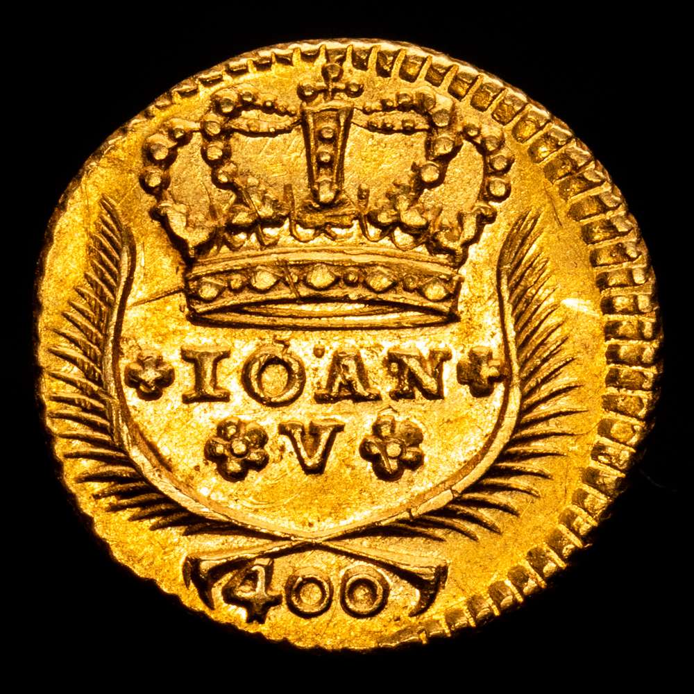 Portugal. 1722. Juan V. 400 Reis. (Fr. 100) (Gomes 85.01). AU. 1,06 gramos. EBC-.