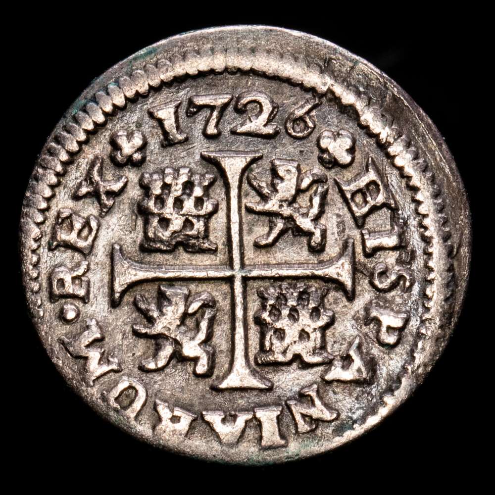 Felipe V. 1/2 Real. (1,27 g.). Sevilla. 1726. J. AC-335. MBC.