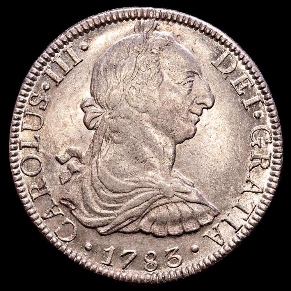 Carlos III (1759-1788). 8 reales. 1783. México. FF. (Cal-1124). Ag. 27,00 gramos. Gran parte de brillo original. EBC/EBC+.