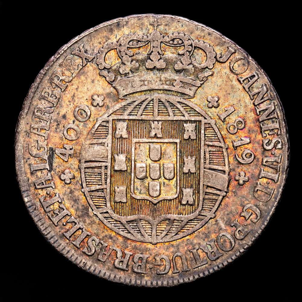 Portugal – Juan VI. 400 Reis. (13,43 g.). Lisboa. 1819. K-358. MBC. Tono, rojizo en anverso.