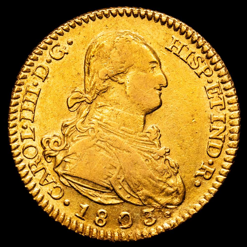 Carlos IV (1788-1808). 2 escudos. 1803. Madrid. FA. (Cal-1308). Au. 6,65 g. MBC+.