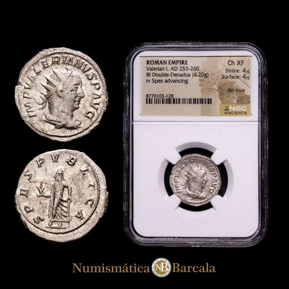 Valeriano I. Antoniniano. 253-260 dC Viminacio. (Ric-257). (Mir-827c). Ag. 4,20 gramos. Encapsulado por NGC como Ch XF. Strike: 4/5, Surface: 4/5.
