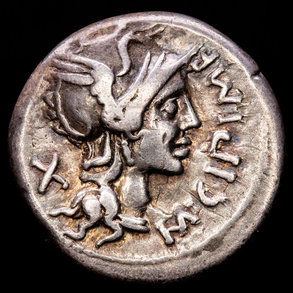 Cipia. M. Cipio MF Denario. 115-114 aC Incierta. (Ffc-563). (Craw-289/1). (Cal-422). Ag. 3,83 gramos. Pátina suave con ligero tono. MBC.