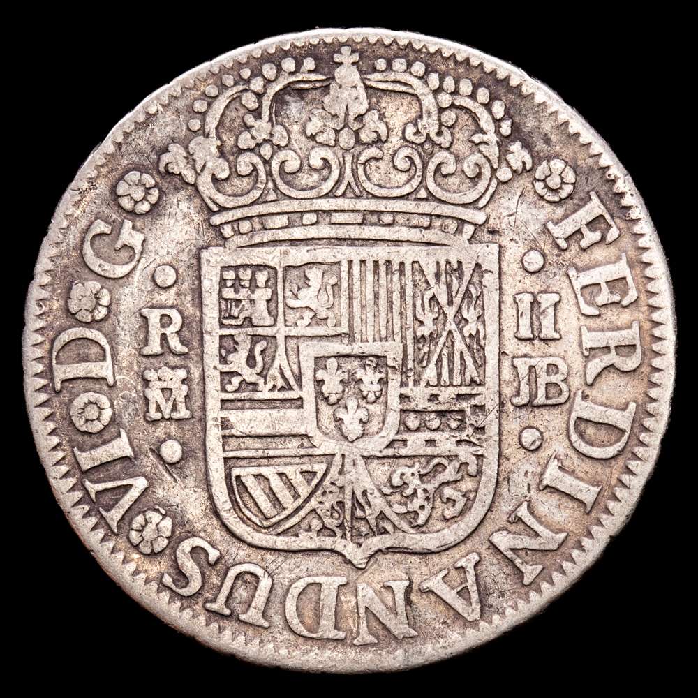 Fernando VI (1746-1759). 2 reales. 1754. Madrid. JB. (Cal-280). Ag. 5,69 gramos. MBC+. Tono.