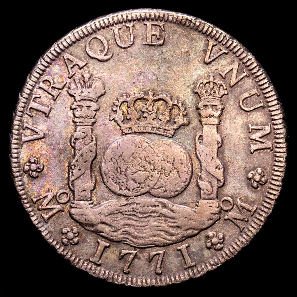 Carlos III (1759-1788). 8 reales. 1771. México. FM. (Cal-1103). Ag. 25,67 gramos. Ligera pátina. MBC.