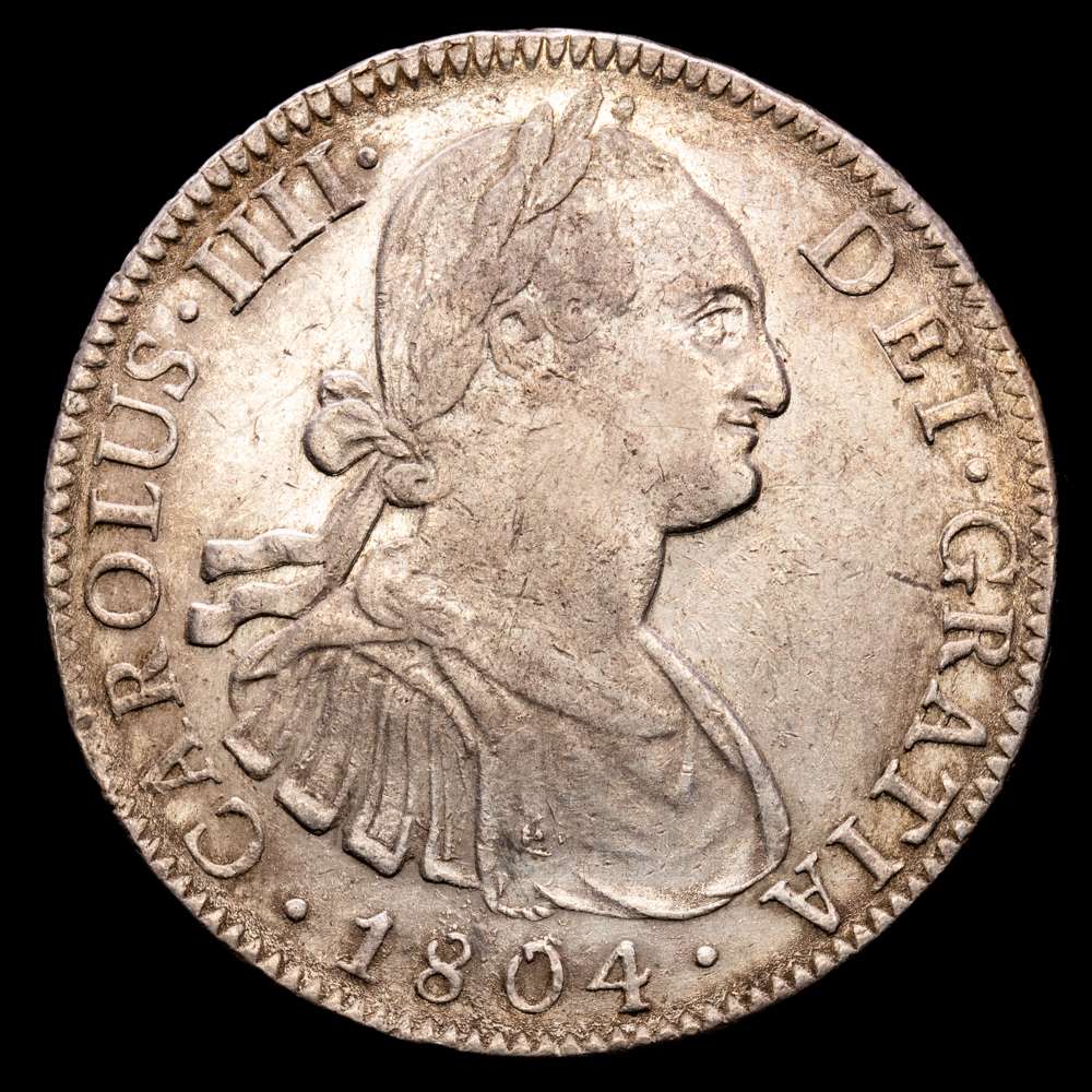 Carlos IV (1788-1808). 8 reales. 1804. México. TH. (Cal-980). Ag. 27,02 gramos.