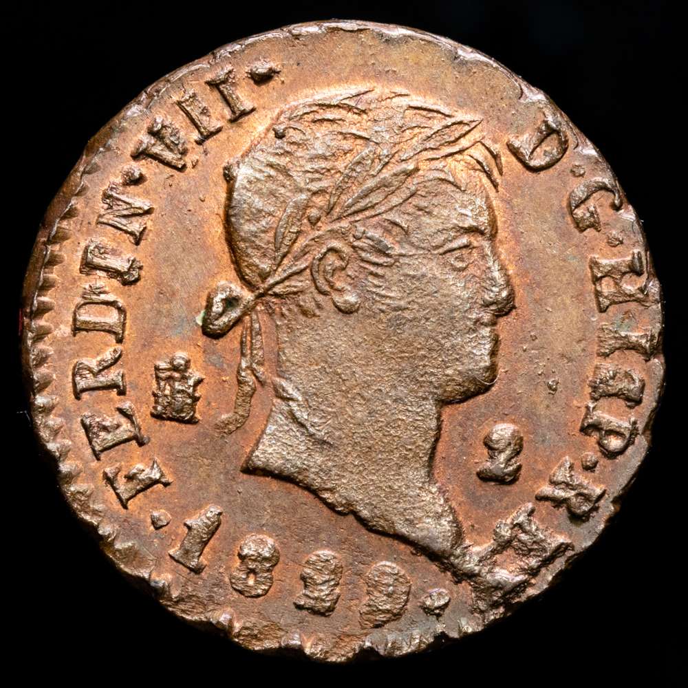 Fernando VII. 2 Maravedís. (2,55g.). Segovia. 1829. AC-151. XF+. Brillo original