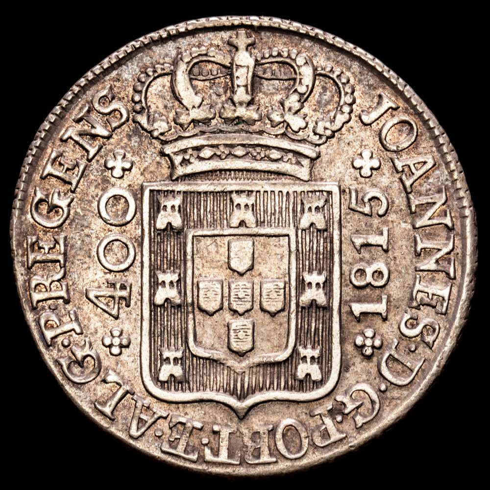 Portugal. D. Joao, Príncipe Regente (1799-1816). 400 reales. 1815. (Km-331). Ag. 14,44 gramos. MBC+. Suave pátina.