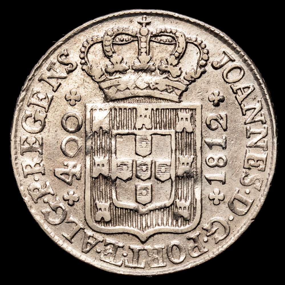 Portugal. D. Joao, Príncipe Regente (1799-1816). Cruzado nuevo (400 Reis). 1812. A.Go. 24,04; K331 (44/100). (14,05 g.).  MBC+.