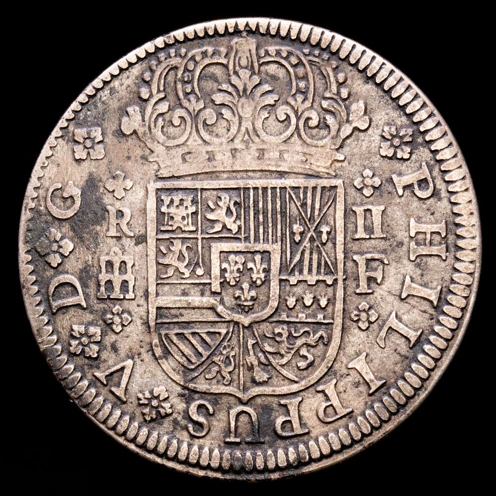 Felipe V (1700-1746). 2 reales. 1721. Segovia. F. (Cal-954). Ag. 5,85 g. MBC+.